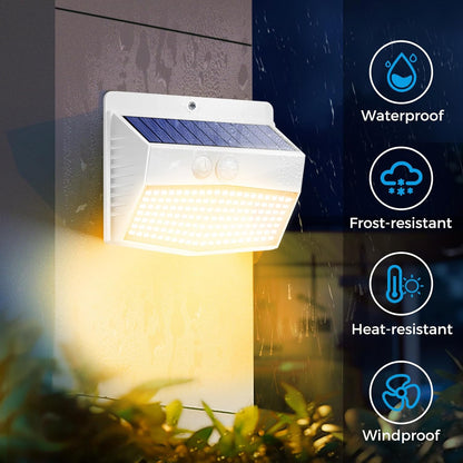Solar Lights Outdoor, [ 8 Pack/138LED ] Solar Motion Sensor Light Outdoor with 3 Lighting Modes Wireless Waterproof Solar Wall Lights Solar Security Lights for Fence Yard Garden Deck Garage - PuriLite
