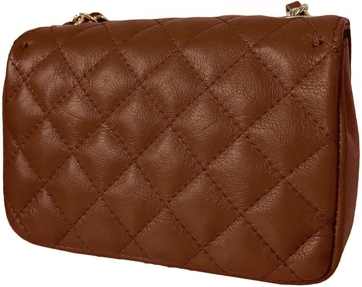 MamaMilano Women/Girls Italian Handmade Genuine Leather Cleo Shoulder Bag/Purse/HandBag/Totebag with Shoulder Strap - PuriLite