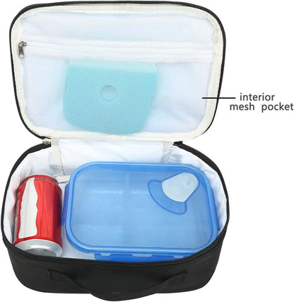 FlowFly Kids Lunch Box Insulated Soft Bag Mini Cooler Back to School Thermal Meal Tote Kit for Girls, Boys, Black - PuriLite