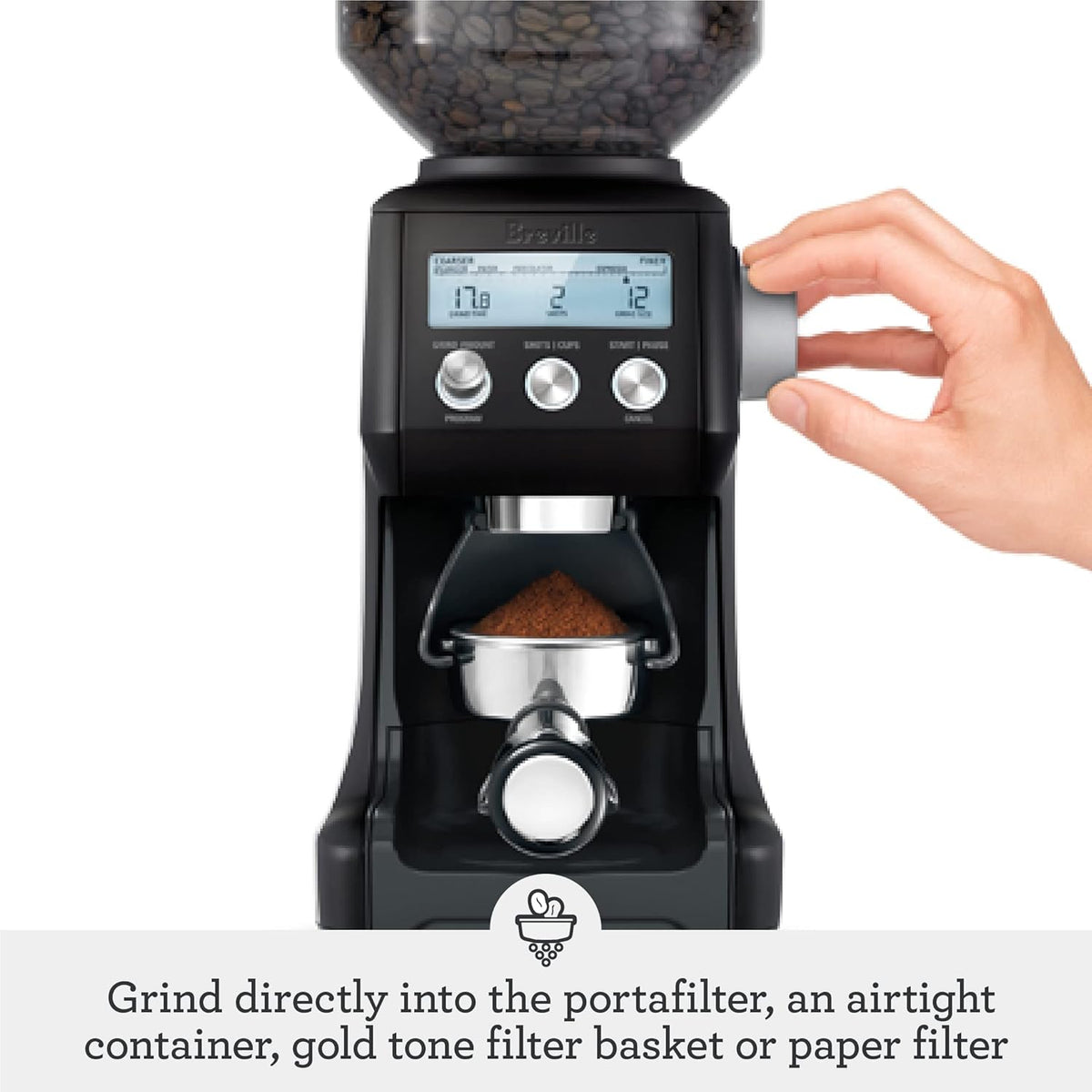 Breville BCG820BSS Smart Grinder Pro Coffee Bean Grinder, Brushed Stainless Steel - PuriLite