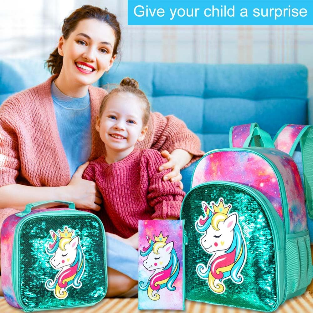 3pcs Backpack for Boys and Girls, 16” Kids Kindergarten Bookbag with Lunch Box, Cute Elementary Backpacks for Boy Girl - PuriLite