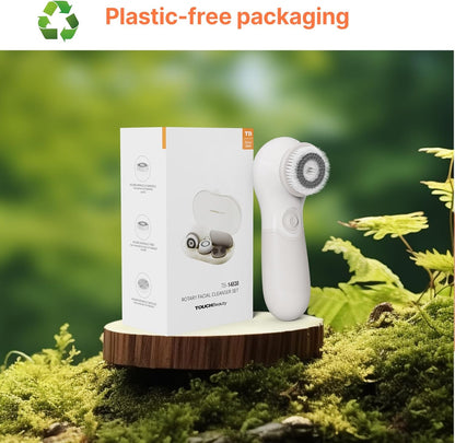 Facial Cleansing Brush Electric Facial Exfoliating Massage Brush with 3 Cleanser Heads and 2 Speeds Adjustable for Deep Cleaning, Removing Blackhead, Face Massaging - PuriLite