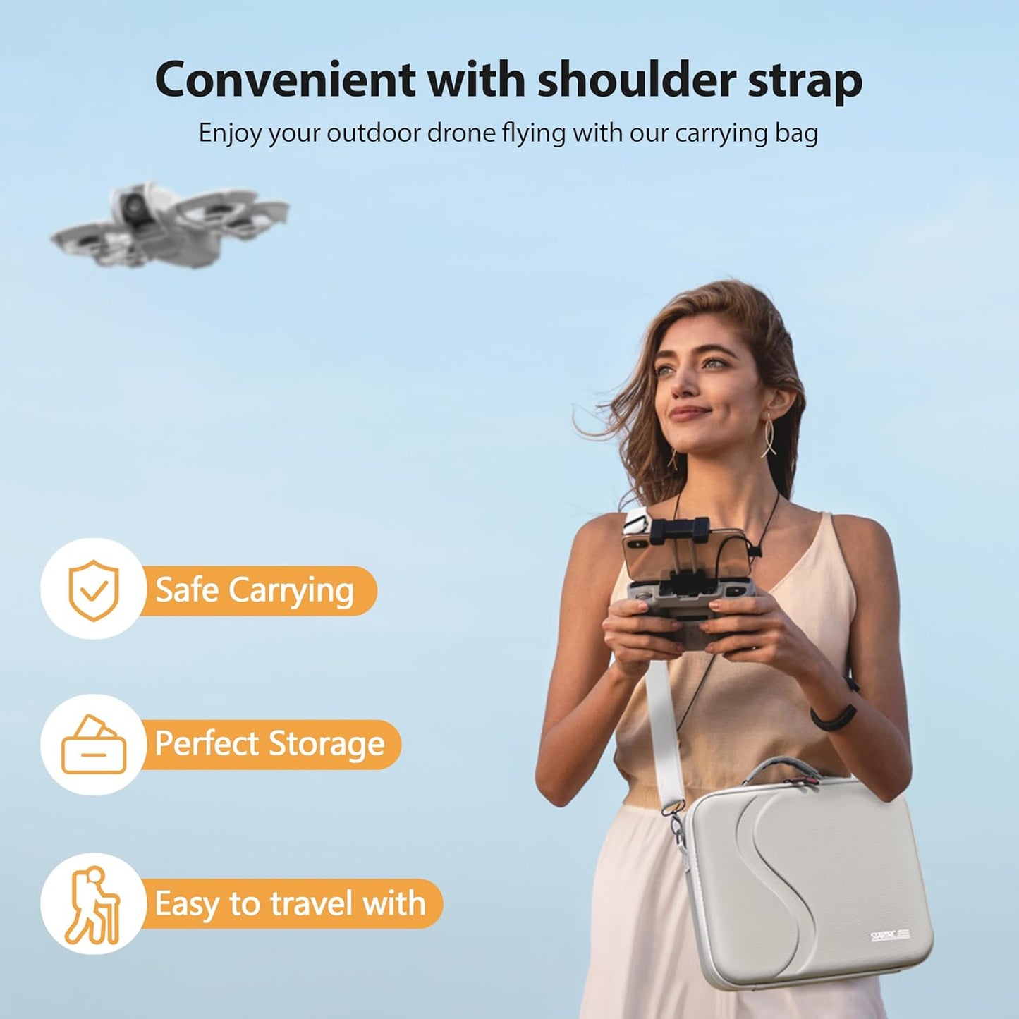 STARTRC Neo Case for DJI Neo Fly More Combo Portable Carrying Protective Bag for DJI Neo Accessories, Compatible with RC-N3/N2 Remote Controller, Neo Intelligent Flight Battery, Charging Hub - PuriLite