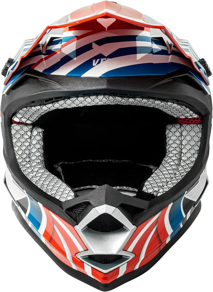 VCAN VX38 Adults ATV Motorcross Offroad Dirt Bike Motorcycle Downhill Helmet with Goggle DOT Approved - PuriLite
