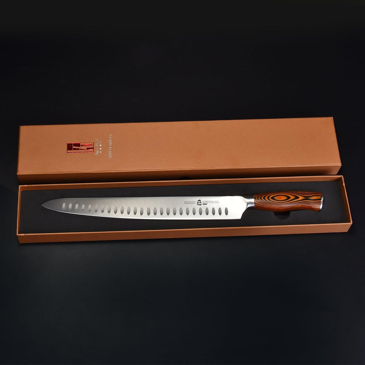 TUO Boning Knife - Razor Sharp Fillet Knife - High Carbon German Stainless Steel Kitchen Cutlery - Pakkawood Handle - Luxurious Gift Box Included - 7 inch - Fiery Phoenix Series - PuriLite