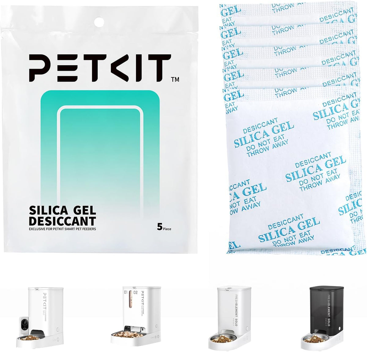 PETKIT Replaced Desiccant Bags for All Automatic Cat Dog Feeders -5 Packs, Pet Feeder Replaced Desiccant, Fresh Keeping - PuriLite