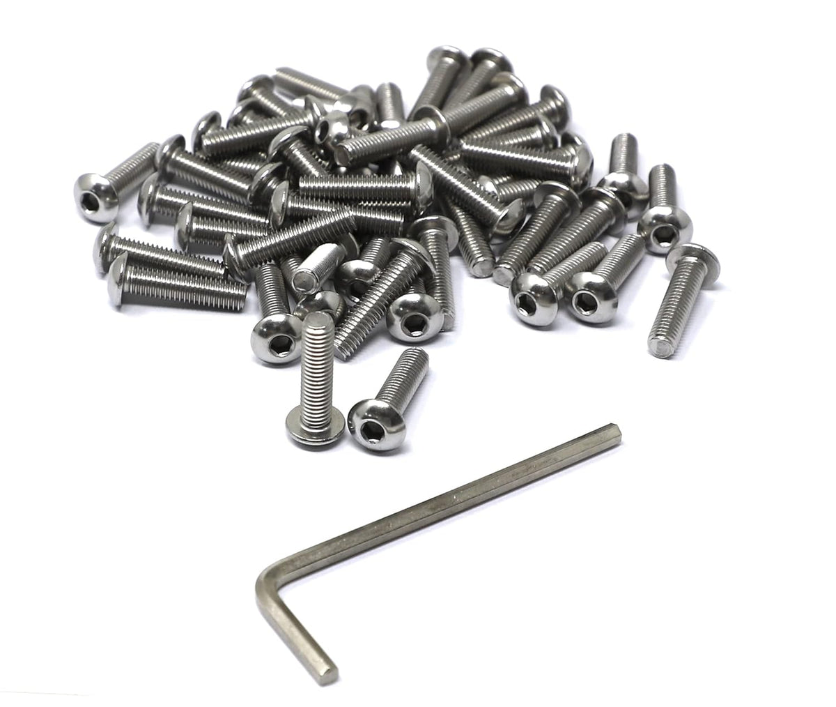 iexcell 50 Pcs M6 x 20mm Thread Pitch 1 mm Stainless Steel 304 Hex Socket Button Head Cap Screws Bolts Kit - PuriLite