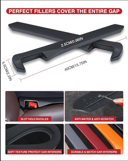 MBERFITU 2 Pack Car Seat Gap Filler Organizer, PU Leather Seat Crevice Blocker Fill The Gap Between Seat and Center Console Stop Things from Dropping (Updated Version) - PuriLite