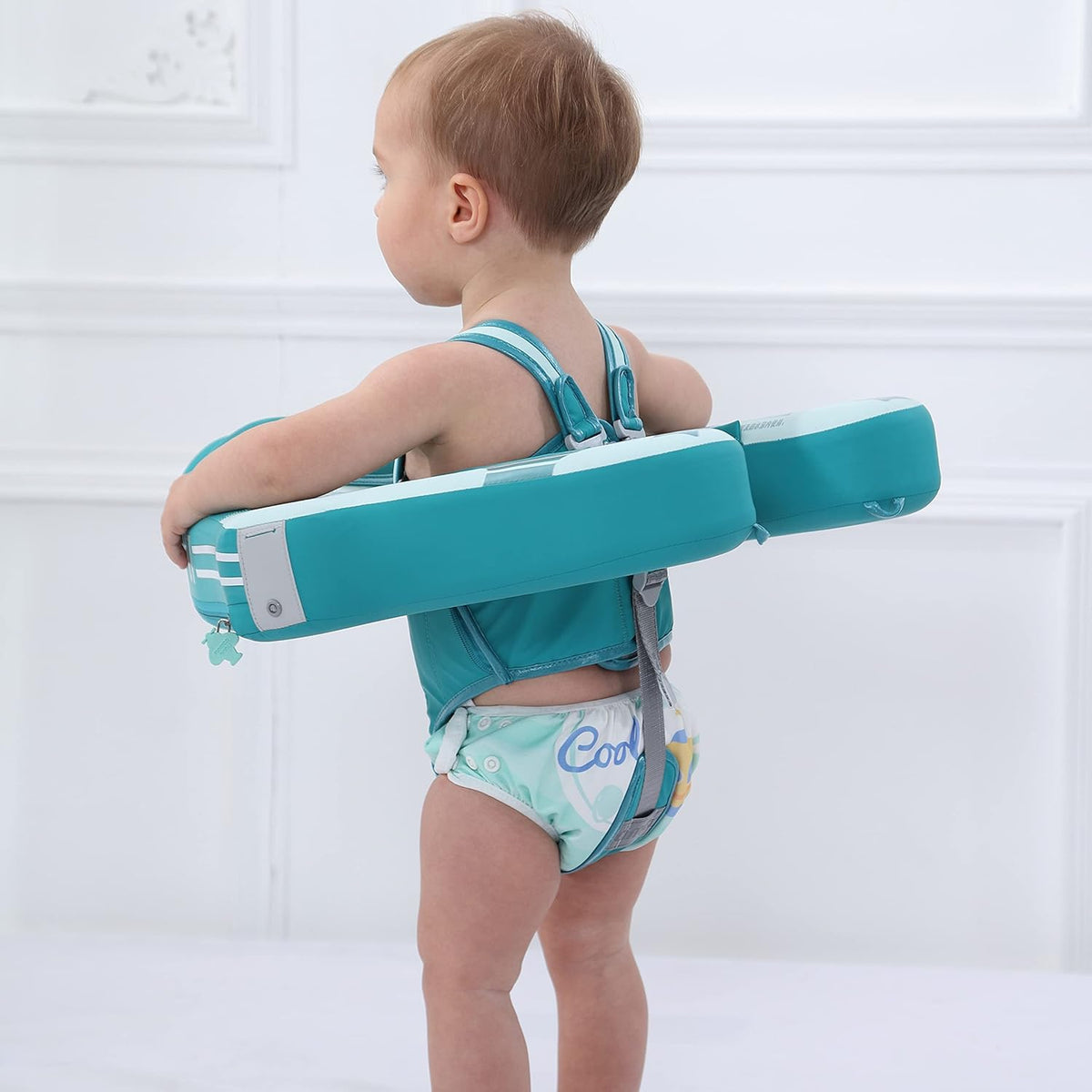 Mambobaby Baby Swim Float with Canopy, Non-Inflatable Solid Baby Float, Upgrade Soft Skin-Friendly Material Infant Swim Float - PuriLite