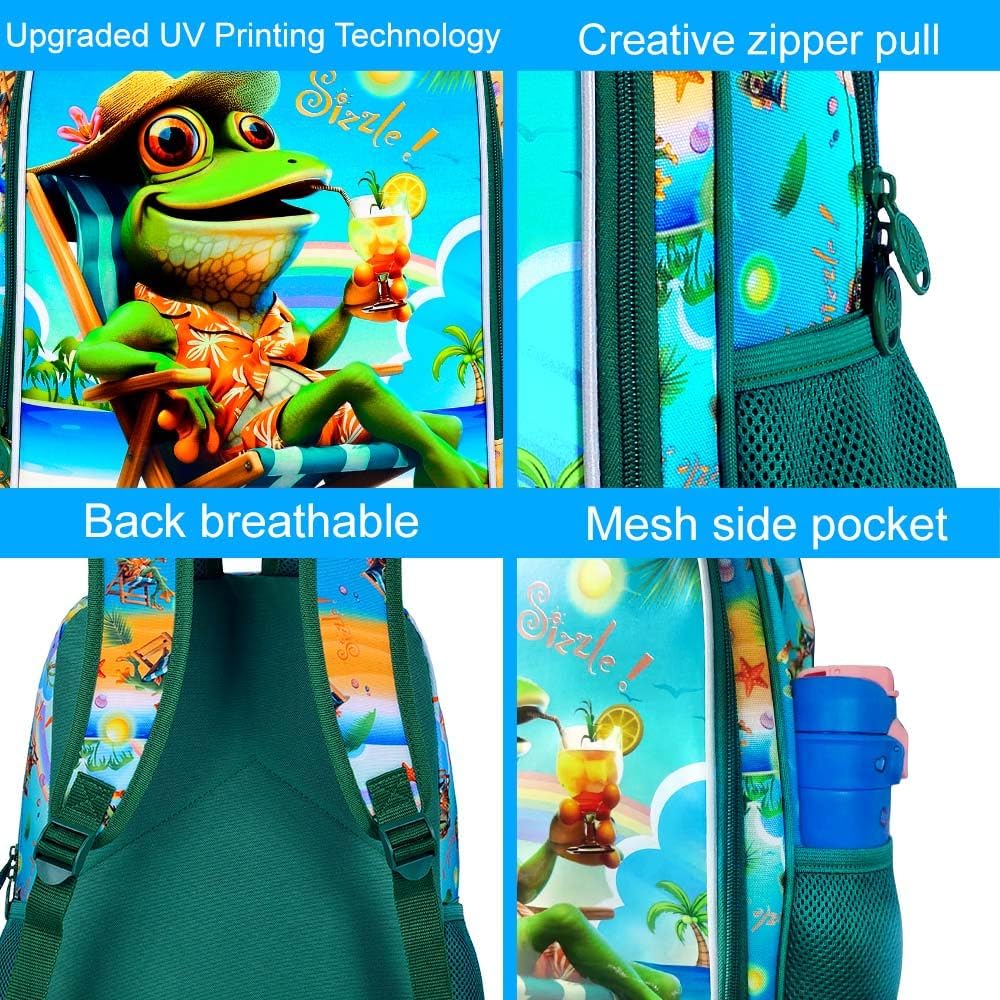 3pcs Backpack for Boys and Girls, 16” Kids Kindergarten Bookbag with Lunch Box, Cute Elementary Backpacks for Boy Girl - PuriLite