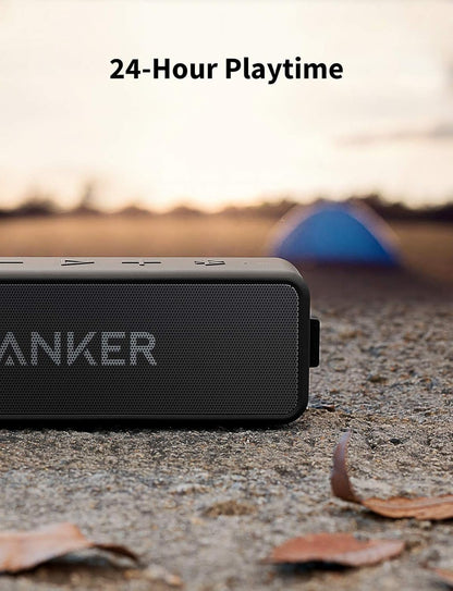 Anker SoundCore 2 Portable Bluetooth Speaker with Better Bass, 24-Hour Playtime, 66ft Bluetooth Range, IPX7 Water Resistance & Built-in Mic, Dual-Driver Wireless Speaker (Red) - PuriLite
