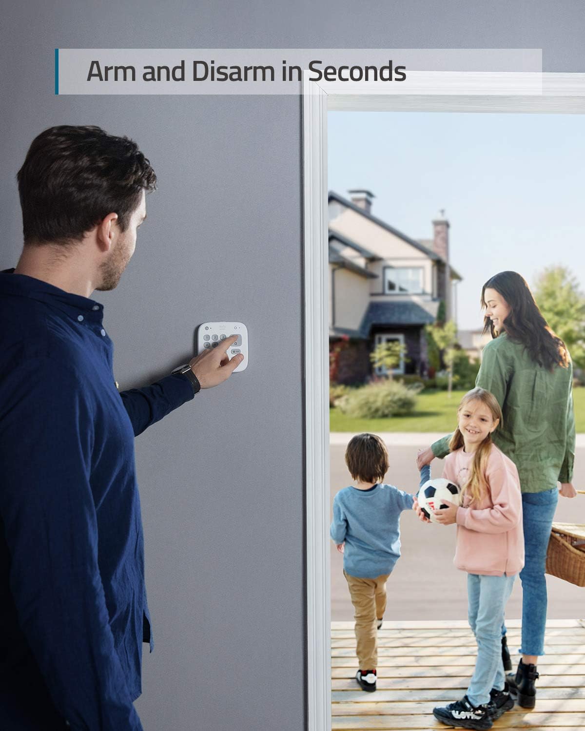 eufy Security 5-Piece Home Alarm Kit, Home Security System, Keypad, Motion Sensor, 2 Entry Sensors, Home Alarm System, Control from The App, Links with eufyCam - PuriLite