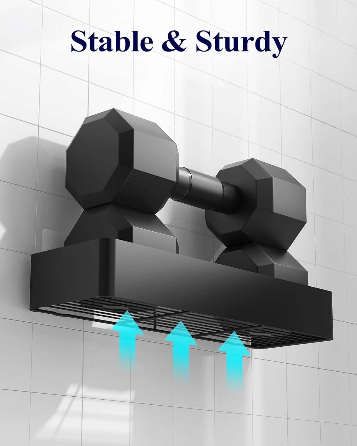 Kitsure Large Shower Caddy - 2 Pack Adhesive Shower Organizer, Drill-Free Shower Shelves for Inside Shower, Rustproof Bathroom Shelf Shower Shelf for Bathroom, Black - PuriLite