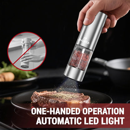 [Upgraded Larger Capacity] Electric Salt and Pepper Grinder Set with USB Charging Base, 95ml Large Capacity, Adjustable Coarseness,Stainless Steel Automatic Pepper Mill (Upgraded Capacity-A) - PuriLite