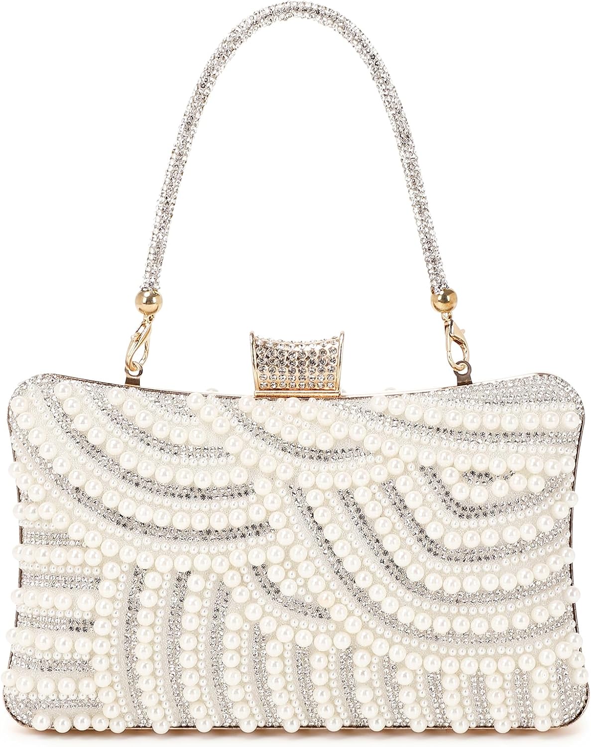 Women's Evening Handbags Pearl Clutch Purse Beaded bag Bridal Clutch wedding Purse - PuriLite