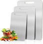 Set of Three Double-Sided Cutting Boards,304 Stainless Steel Cutting Board,Stainless Steel Cutting Board for Vegetables, Meat and Fruit - PuriLite