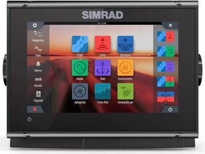 Simrad GO Chartplotter and Fish Finder, with Transducer and Radar Options, Preloaded C-MAP DISCOVER Chart Card - PuriLite