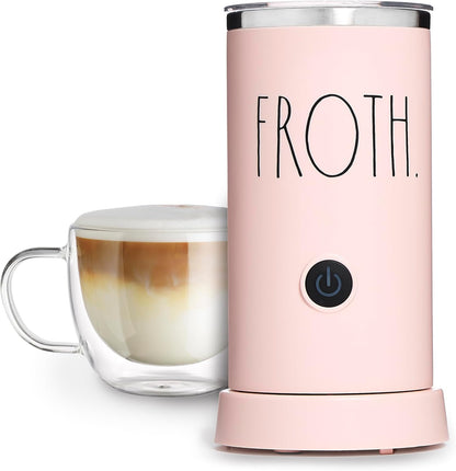 Rae Dunn - Electric Milk Frother - Elegant Automatic Milk Steamer and Frother, Milk Warmer, Hot and Cold Frothing Machine for Coffee, Latte, Cappuccino, Macchiato, - PuriLite