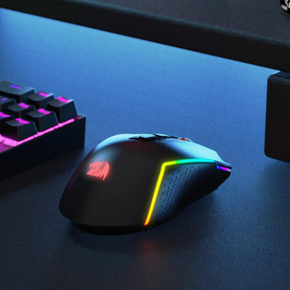 Redragon M693 Wireless Gaming Mouse, 8000 DPI Wired/Wireless Mouse w/ 3-Mode Connection, BT & 2.4G Wireless, 7 Macro Buttons, Durable Power Capacity for PC/Mac/Laptop - PuriLite