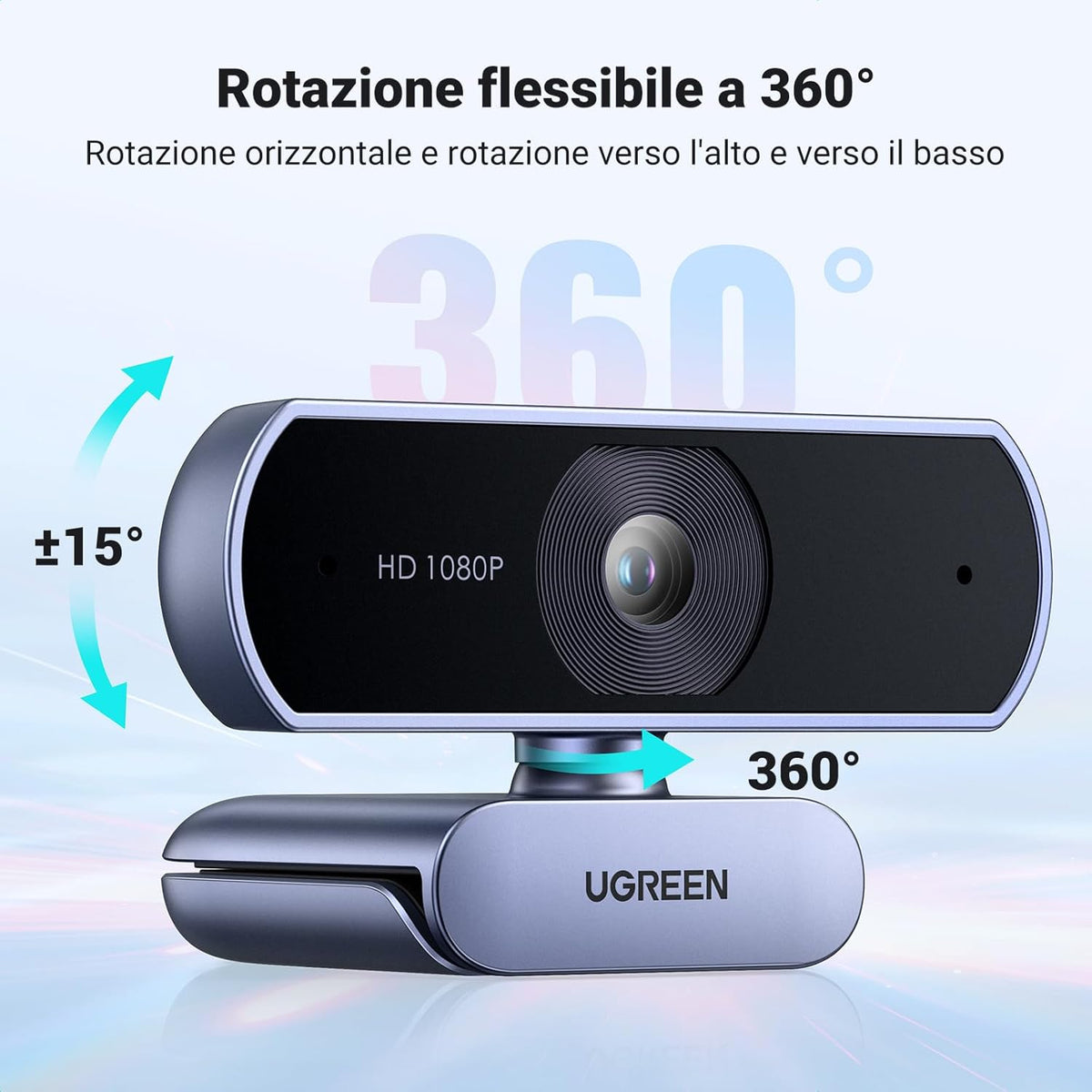 UGREEN 2K Webcam, Webcam for PC Ultra HD 1440P Computer Camera with Microphone, PC Camera with Privacy Cover, USB-A Web Camera for Streaming, Conferencing, Video Calling, Zoom, Skype, Teams, Facetime - PuriLite