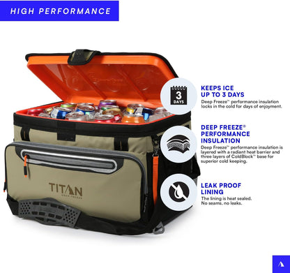 Arctic Zone Titan Deep Freeze 16 Can Zipperless Hardbody Cooler, Moss - PuriLite