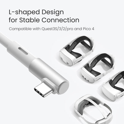 KIWI design 16FT Link Cable Compatible with Oculus/Meta Quest 3S Accessories, and Quest 3/2/Pro/Pico 4, USB3.0 Link Cable with 5Gbps Super Speed - PuriLite