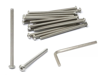 iexcell 50 Pcs M6 x 20mm Thread Pitch 1 mm Stainless Steel 304 Hex Socket Button Head Cap Screws Bolts Kit - PuriLite