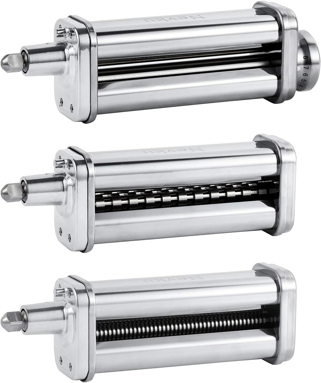Pasta Maker Attachments Set for All KitchenAid Stand Mixer, Including Pasta Sheet Roller, Spaghetti Cutter, Fettuccine Cutter by Nevku - PuriLite