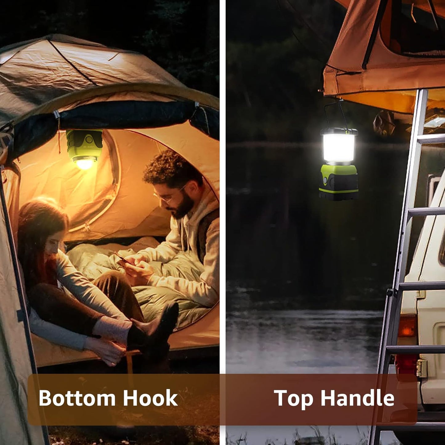 Lepro 1000LM LED Camping Lantern, 200H+ Long Runtime, Battery Powered Camping Light, 4 Modes Dimmable Tent Light, Emergency Lights for Power Outages, Hurricane, Hiking and Survival Kit