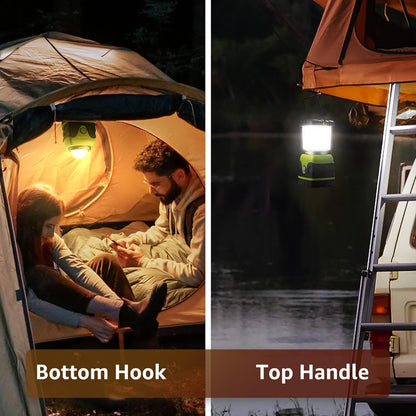 Lepro 1000LM LED Camping Lantern, 200H+ Long Runtime, Battery Powered Camping Light, 4 Modes Dimmable Tent Light, Emergency Lights for Power Outages, Hurricane, Hiking and Survival Kit