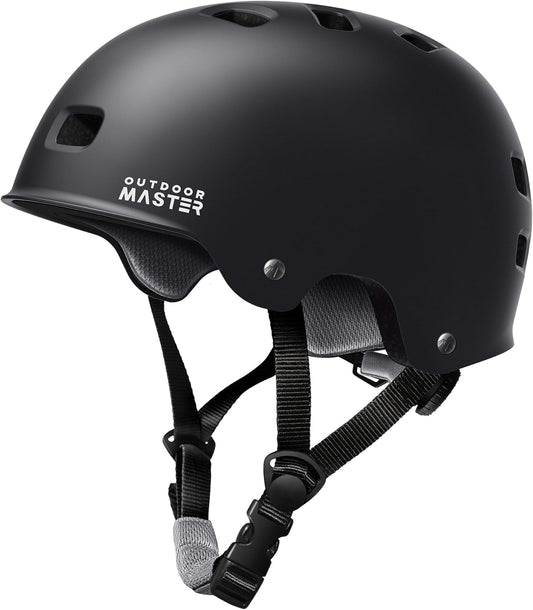 OutdoorMaster Skateboard Cycling Helmet - Two Removable Liners Ventilation Multi-Sport Scooter Roller Skate Inline Skating Rollerblading for Kids, Youth & Adults - PuriLite