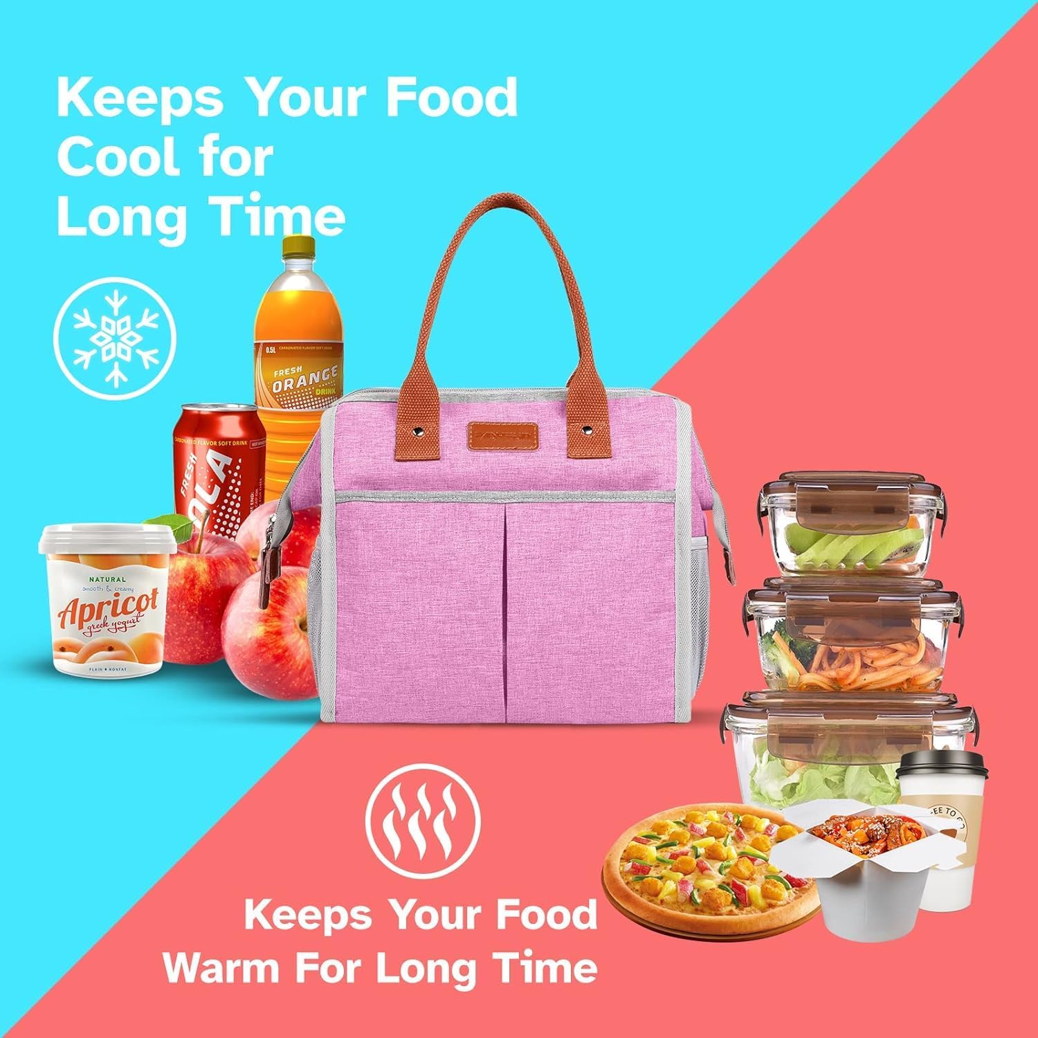 Lunch Bag for Women & Men, Insulated Lunch Box Cooler Tote Bags, Adult Reusable Lunch Boxes with Water Resistant for Work, Travel and Picnic (Grey) - PuriLite