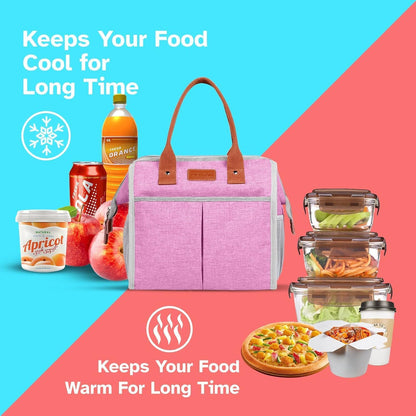 Lunch Bag for Women & Men, Insulated Lunch Box Cooler Tote Bags, Adult Reusable Lunch Boxes with Water Resistant for Work, Travel and Picnic (Grey) - PuriLite