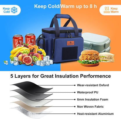 HSHRISH Tactical Large Lunch Bag for Men,Leakproof Insulated Lunch Box, Durable Soft Cooler Bag with Shoulder Strap Lunch Pail for Work Shifts Outdoor - PuriLite