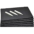 4 Pcs 11 x 11 Inch Round Slate Cheese Boards Black Stone Plates Charcuterie Boards Serving Tray Display Chalkboard with Soapstone Chalk Platter Display Chalkboard for Meats Appetizers Dried Fruits - PuriLite