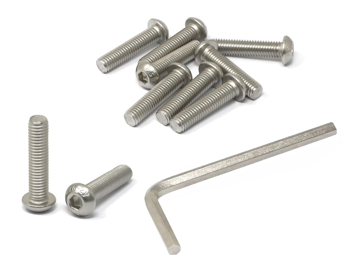 iexcell 50 Pcs M6 x 20mm Thread Pitch 1 mm Stainless Steel 304 Hex Socket Button Head Cap Screws Bolts Kit - PuriLite