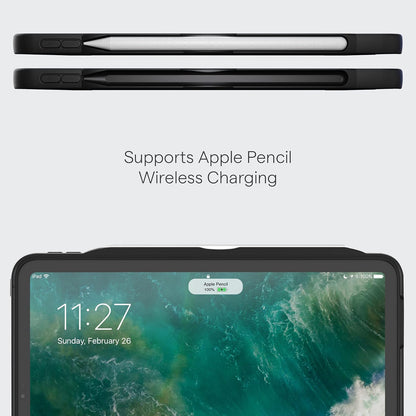 ZUGU iPad Pro 12.9 Case 2022/2021 6th & 5th Generation - Ultra Slim Protective Cover - Wireless Apple Pencil Charging - Convenient 10-Angle Magnetic Stand & Auto Sleep/Wake [ Black ] - PuriLite