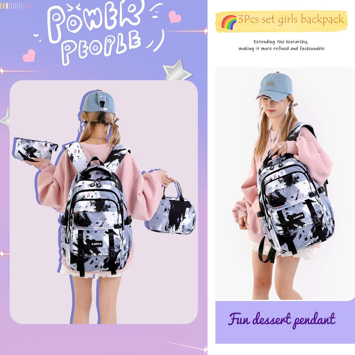 Backpack for Girls Kids Backpack Elementary School Backpack Boys Bookbag Schoolbag for Teen Boys - PuriLite