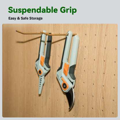 PrunePro Garden Scissors Pruning Shears Sharp Stainless Steel Non-Stick Teflon Coating Blade for Precise Cuts Garden Snip Bonsai Clippers for Plants Rose Flower - PuriLite