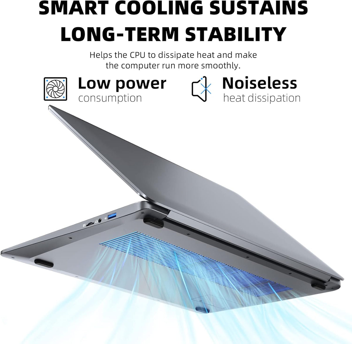 Naclud 15.6 Inch Laptop, 12GB DDR4 512GB SSD, Laptops with Celeron N5095 Processor(Up to 2.9GHz), FHD 1920x1080 Notebook with 2xUSB 3.0, Dual Band WiFi, Bluetooth 4.2(Gray) - PuriLite
