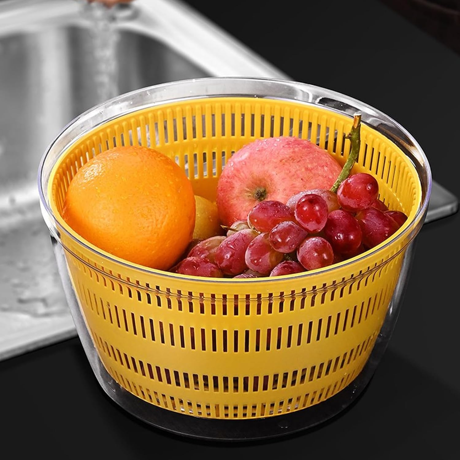 Vegetable Washing Machine Kneading Bowl, Multifunctional Spinner Dryer Vegetable Dryer Salad Mixer Salad Spinner Lettuce Dryer for Home Kitchen (Gray) - PuriLite