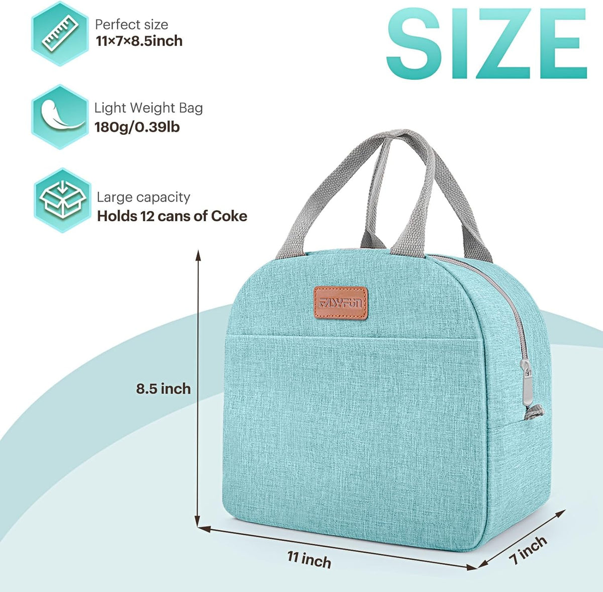 Lunch Bag for Women & Men Adult Insulated Lunch Box, Small Leakproof Cooler Food Lunch Containers Reusable High Capacity Lunch Tote Bags for Work, Travel, Outdoor - PuriLite
