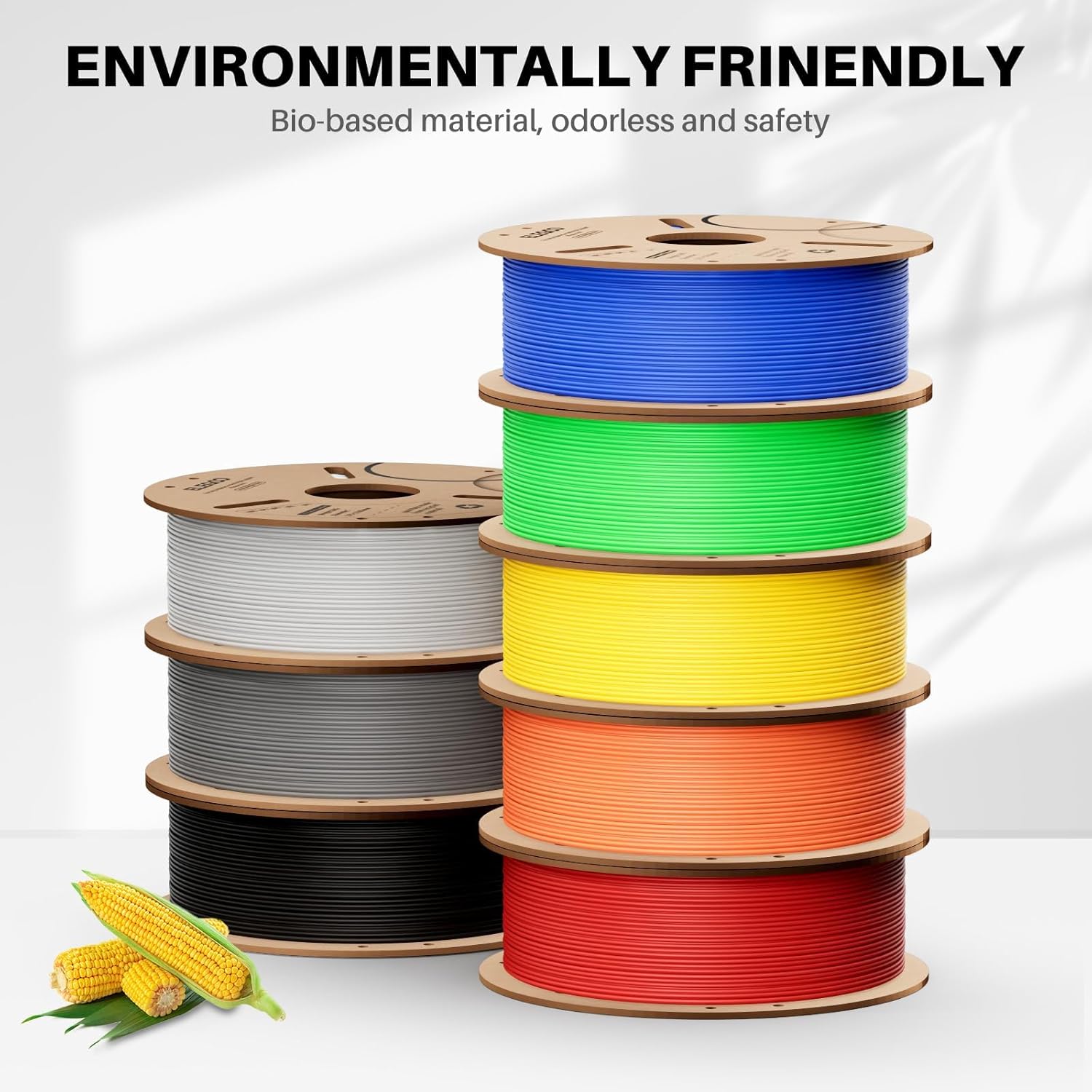 ELEGOO PLA+ Filament 1.75mm Black 4KG, PLA Plus 3D Printer Filament, Dimensional Accuracy +/- 0.02 mm, Tough & High Strength, Fit for Most FDM Printers(1KG/Spool, 2.2 lbs) - PuriLite