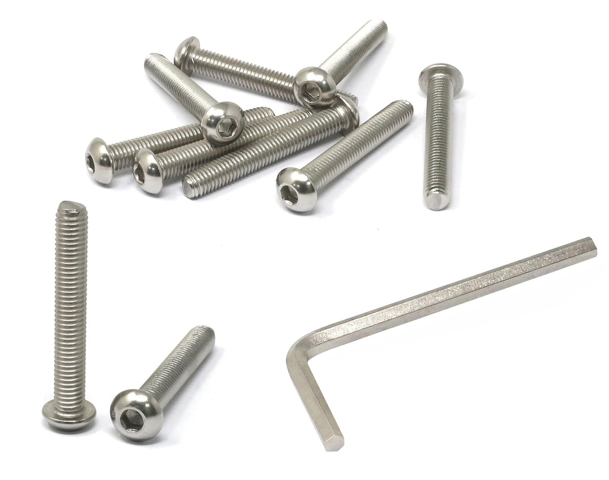 iexcell 50 Pcs M6 x 20mm Thread Pitch 1 mm Stainless Steel 304 Hex Socket Button Head Cap Screws Bolts Kit - PuriLite
