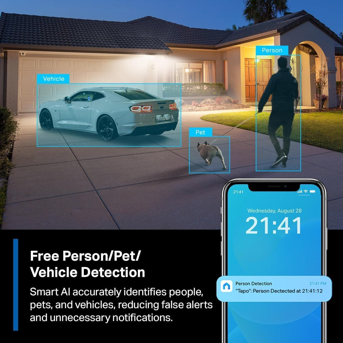 TP-Link Tapo Solar-Powered Security Camera Kit, 2K Wireless Battery Camera w/Solar Panel Base, Smart Person Detection, SD/Cloud Storage, Spotlight Color Night Vision, No Hub Needed (Tapo C410 KIT) - PuriLite