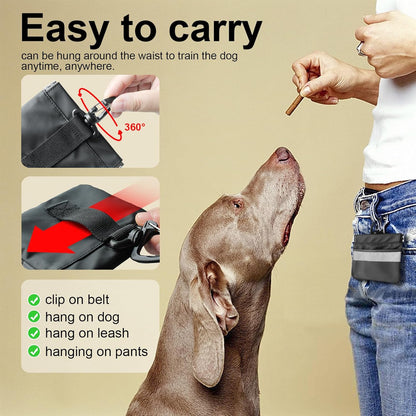 Tyuyuio Dog Training Treat Pouch Bag, Treat Bags for Dogs, Portable Pet Pocket Waist Clip Bag, Reflective Snack Bag for Pets, Includes Clip and Carabiner - PuriLite