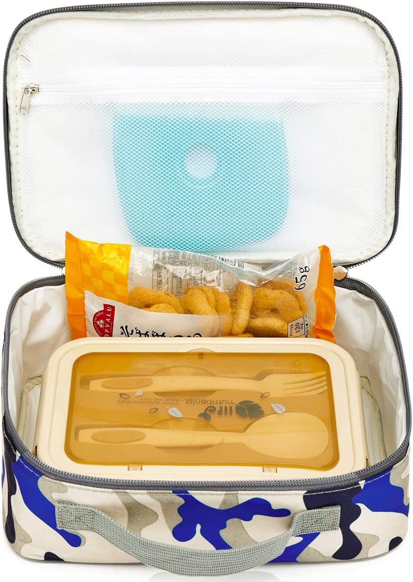 FlowFly Kids Lunch Box Insulated Soft Bag Mini Cooler Back to School Thermal Meal Tote Kit for Girls, Boys, Black - PuriLite
