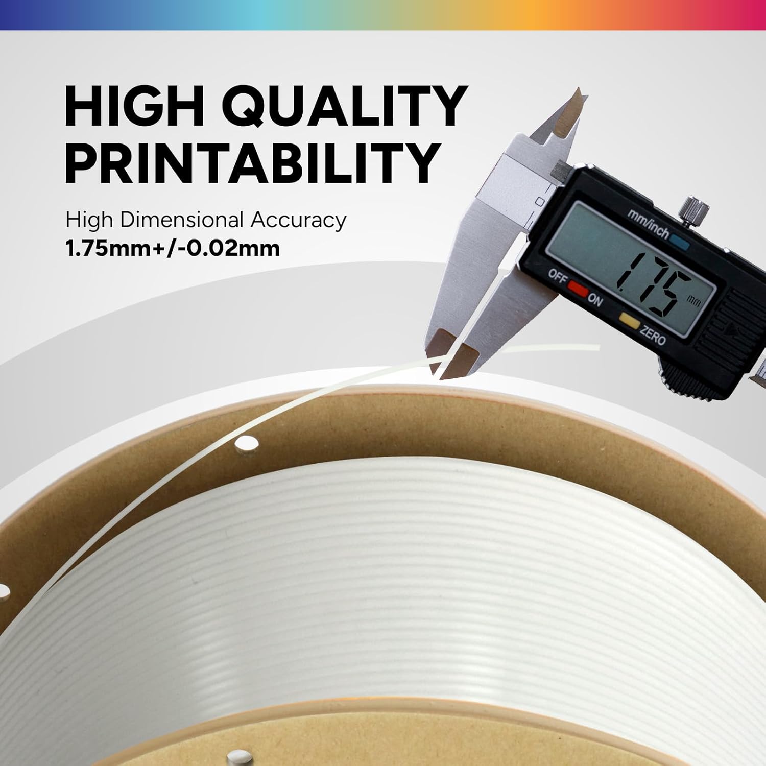 OVERTURE PLA Filament 1.75mm PLA 3D Printer Filament, 1kg Cardboard Spool (2.2lbs), Dimensional Accuracy +/- 0.02mm, Fit Most FDM Printer (Black 1-Pack) - PuriLite