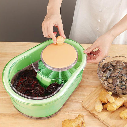 Fruit Spinner - Rotating Portable Veggie Spinner | Salad Cleaner, Kitchen Strainer Drainer Basket, Food Wash Bowl, Manual Lettuce Washer - PuriLite