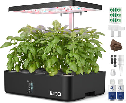 iDOO 12Pods Hydroponics Growing System, for Women, Indoor Herb Garden Kit with LED Grow Light, Smart Garden Planter Grower for Home Kitchen, Automatic Timer Germination Kit (No Seeds)